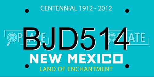 BJD514 New Mexico License Plate