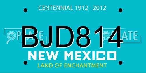 BJD814 New Mexico License Plate