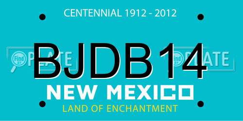 BJDB14 New Mexico License Plate