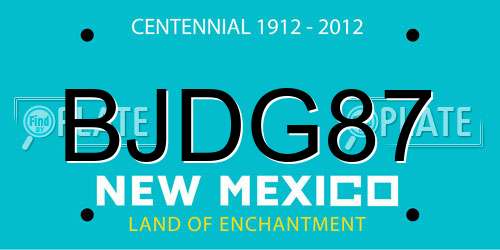 BJDG87 New Mexico License Plate