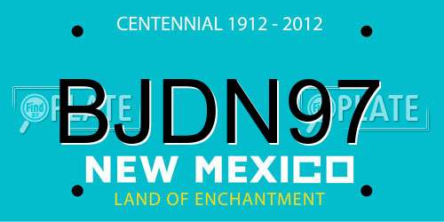 BJDN97 New Mexico License Plate