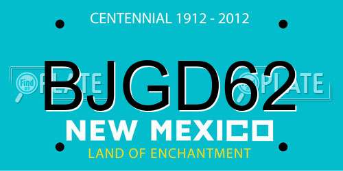 BJGD62 New Mexico License Plate
