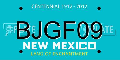 BJGF09 New Mexico License Plate