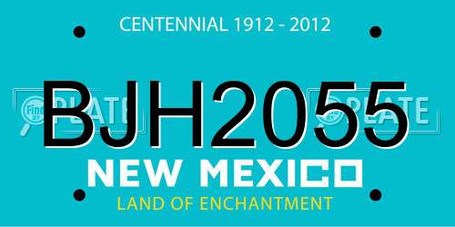 BJH2055 New Mexico License Plate