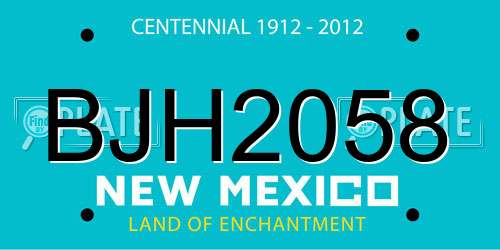 BJH2058 New Mexico License Plate