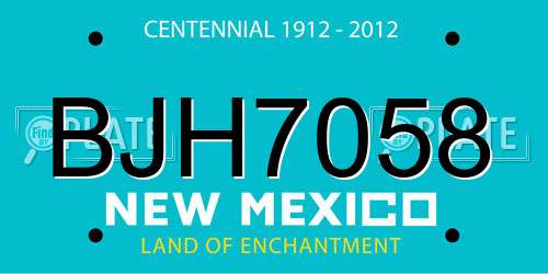 BJH7058 New Mexico License Plate