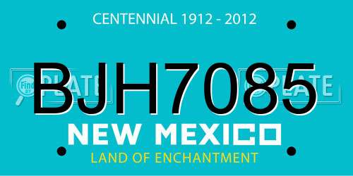 BJH7085 New Mexico License Plate