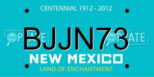 BJJN73 New Mexico License Plate