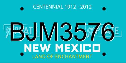 BJM3576 New Mexico License Plate