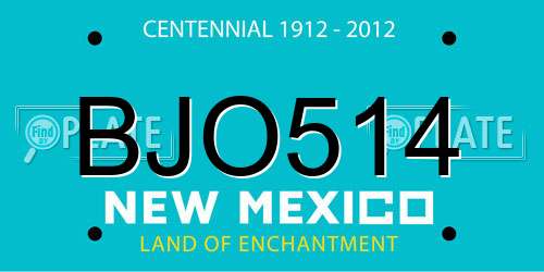 BJO514 New Mexico License Plate