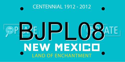 BJPL08 New Mexico License Plate