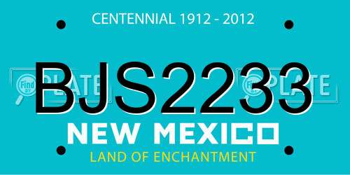 BJS2233 New Mexico License Plate