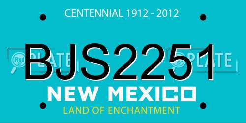 BJS2251 New Mexico License Plate