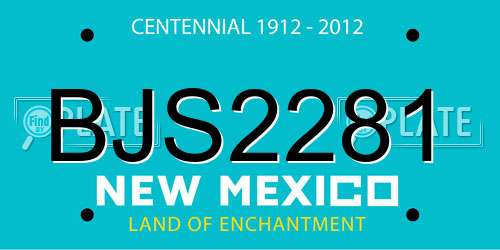 BJS2281 New Mexico License Plate
