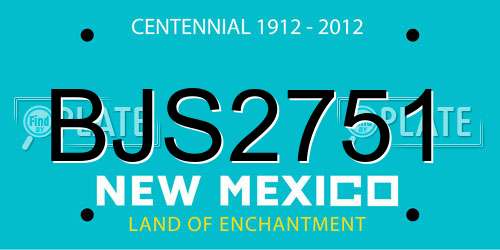 BJS2751 New Mexico License Plate