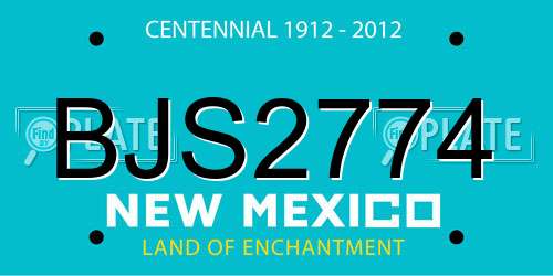 BJS2774 New Mexico License Plate