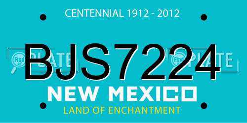 BJS7224 New Mexico License Plate