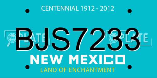 BJS7233 New Mexico License Plate