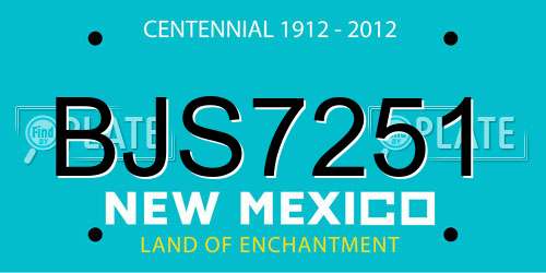 BJS7251 New Mexico License Plate