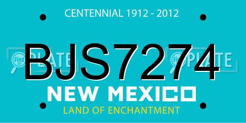 BJS7274 New Mexico License Plate