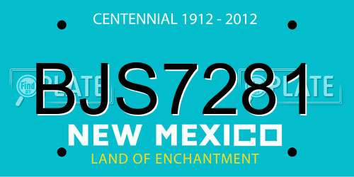 BJS7281 New Mexico License Plate