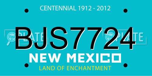 BJS7724 New Mexico License Plate