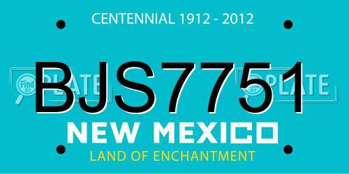 BJS7751 New Mexico License Plate