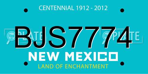 BJS7774 New Mexico License Plate