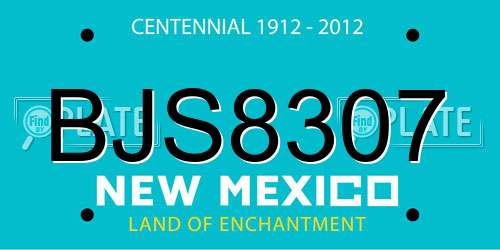 BJS8307 New Mexico License Plate