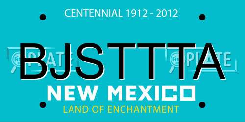 BJSTTTA New Mexico License Plate