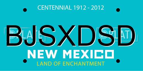 BJSXDSD New Mexico License Plate