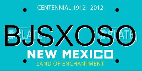BJSXOSO New Mexico License Plate