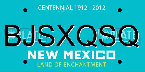 BJSXQSQ New Mexico License Plate