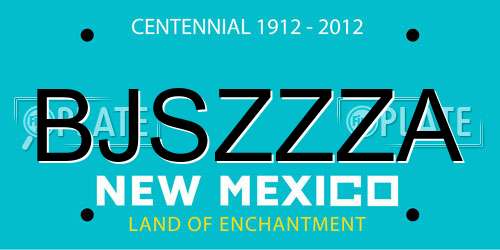 BJSZZZA New Mexico License Plate