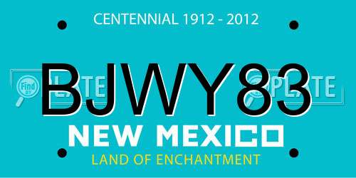 BJWY83 New Mexico License Plate