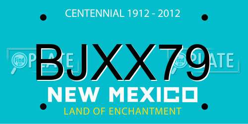 BJXX79 New Mexico License Plate