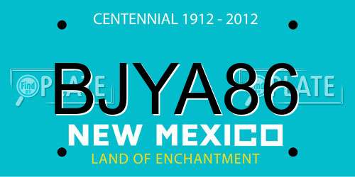 BJYA86 New Mexico License Plate