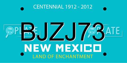 BJZJ73 New Mexico License Plate