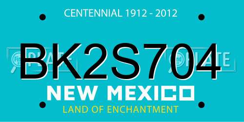 BK2S704 New Mexico License Plate