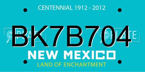 BK7B704 New Mexico License Plate