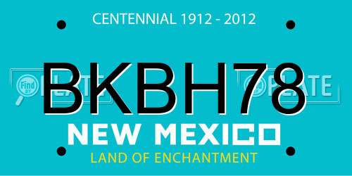 BKBH78 New Mexico License Plate