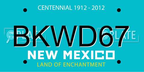 BKWD67 New Mexico License Plate