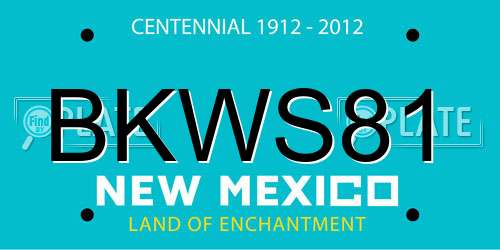 BKWS81 New Mexico License Plate