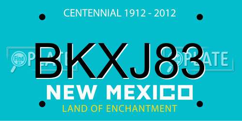 BKXJ83 New Mexico License Plate