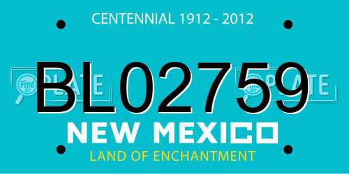 BL02759 New Mexico License Plate