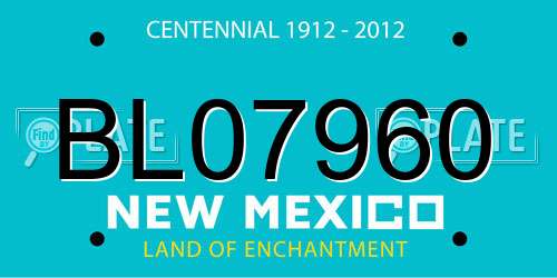 BL07960 New Mexico License Plate