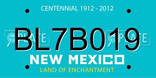 BL7B019 New Mexico License Plate
