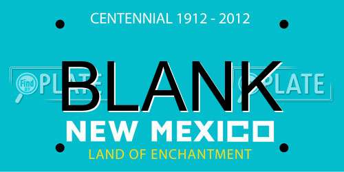 BLANK New Mexico License Plate