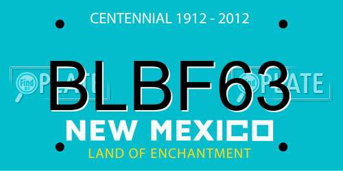 BLBF63 New Mexico License Plate
