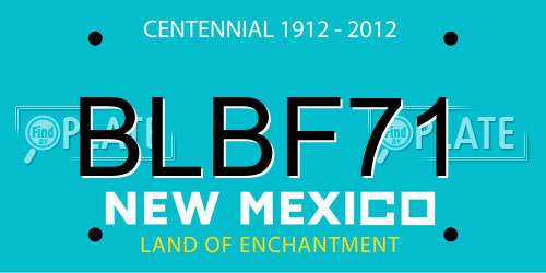 BLBF71 New Mexico License Plate